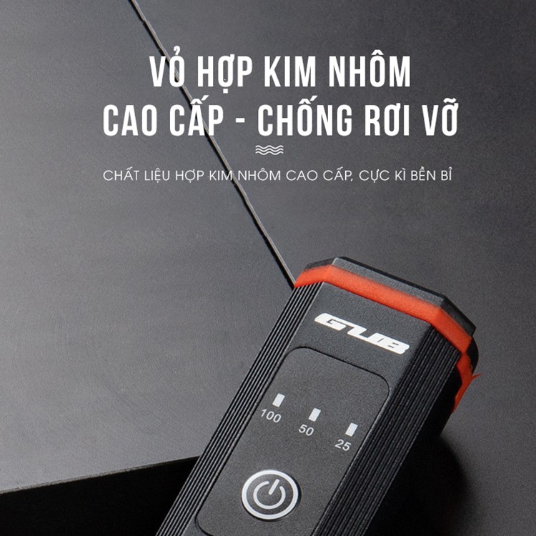 Đèn pin sạc mini siêu sáng, chống nước treo khung xe đạp, đi phượt – GUB L1