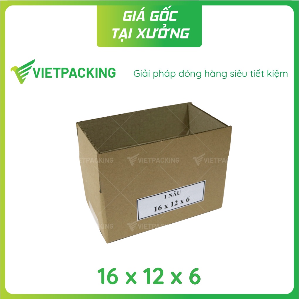16x12x6 (1 Nâu) - 25 hộp carton đóng hàng hóa nhỏ, tiết kiệm