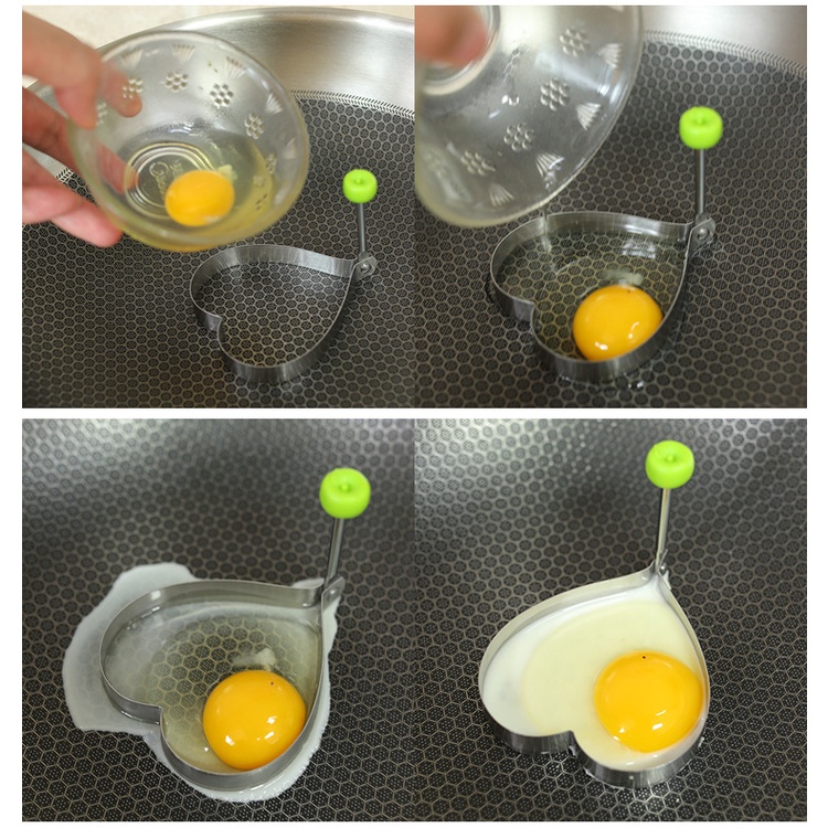 Khuôn Rán Trứng Ốp La, Bánh - Khay Chiên Tạo Nhiều Hình Cute Có Núm Cầm