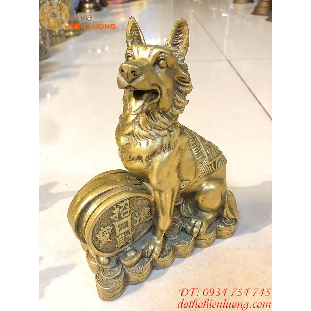 Linh Khuyển Phú Quý Bằng Đồng - Tượng Chó Phong Thủy Bằng Đồng