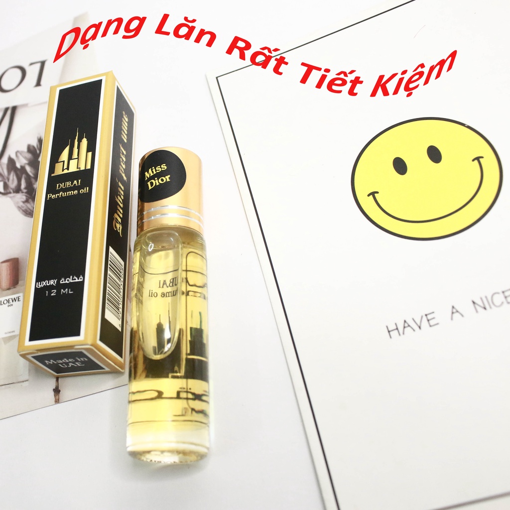 Tinh dầu nước hoa Dubai dạng lăn chai 5ml 12ml thơm lâu sang trọng nhỏ gọn - Tinh dầu Dubai nam nữ cao cấp