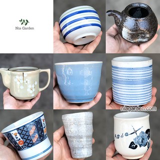 (G3) Chậu gốm Nhật trồng sen đá, xương rồng (đã khoan lỗ) - GSN