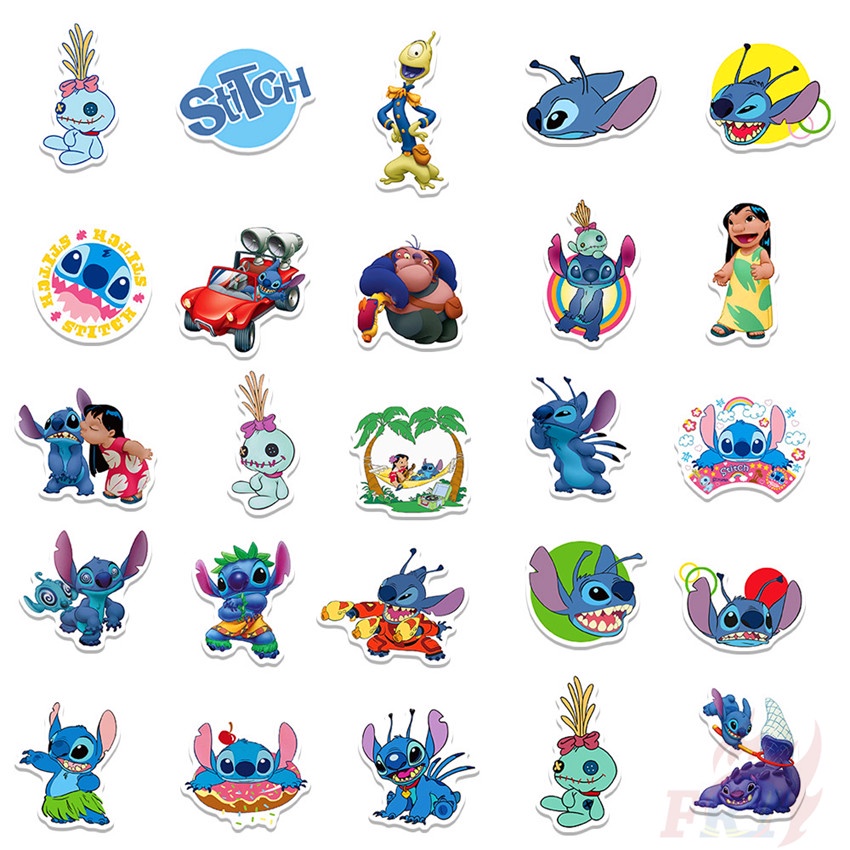 DISNEY ❉ Bộ 02 Hình Dán Nhân Vật Hoạt Hình Lilo &amp; Stitch ❉ Bộ 50 Miếng Dán Trang Trí Vali Laptop Ván Trượt DIY Thời Trang