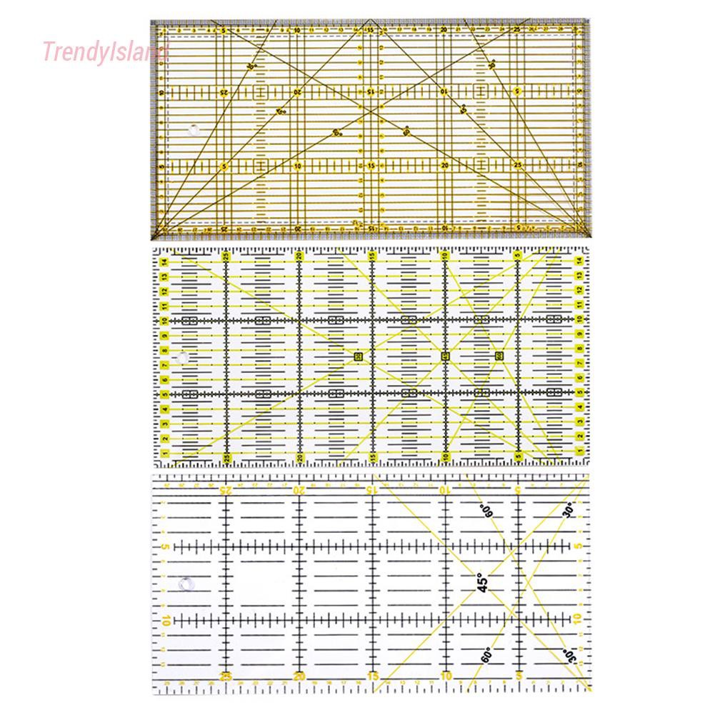 Thước Đo Bằng Acrylic Trong Suốt Có Đường Kẻ Nhiều Màu Dùng Trong May Mặc Diy