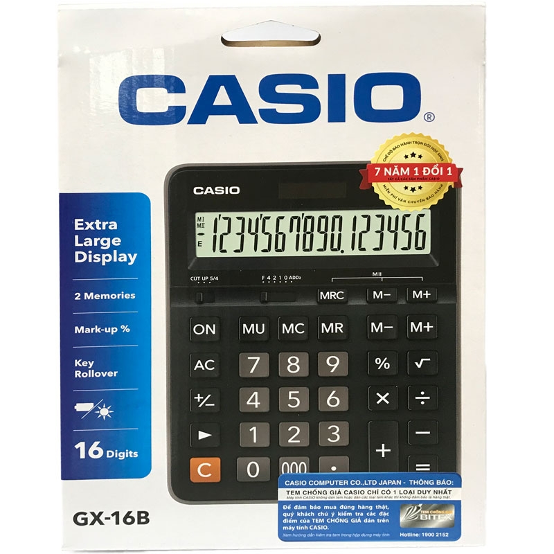 Máy Tính Văn Phòng Casio GX - 16B - W-DC