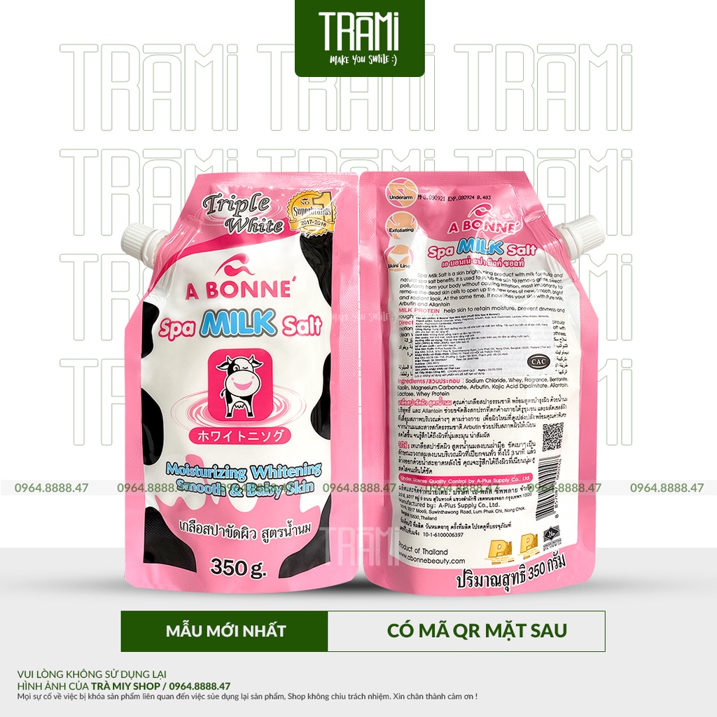 [CHÍNH HÃNG] Sữa Tắm Muối Bò A Bonne Spa Milk Salt Thái Lan 350gr, Giúp Tẩy Sạch Bụi Bẩn Và Tế Bào Chết