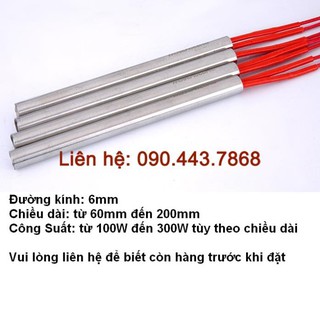PHI 6 - Thanh gia nhiệt, que điện trở nhiệt sấy khuôn, điện áp 220V