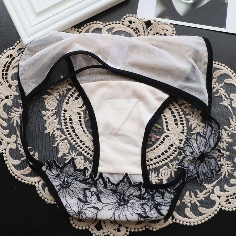 OCEANMAP Quần Lót Cotton Phối Ren Phong Cách Hàn Quốc Quyến Rũ Dành Cho Nữ