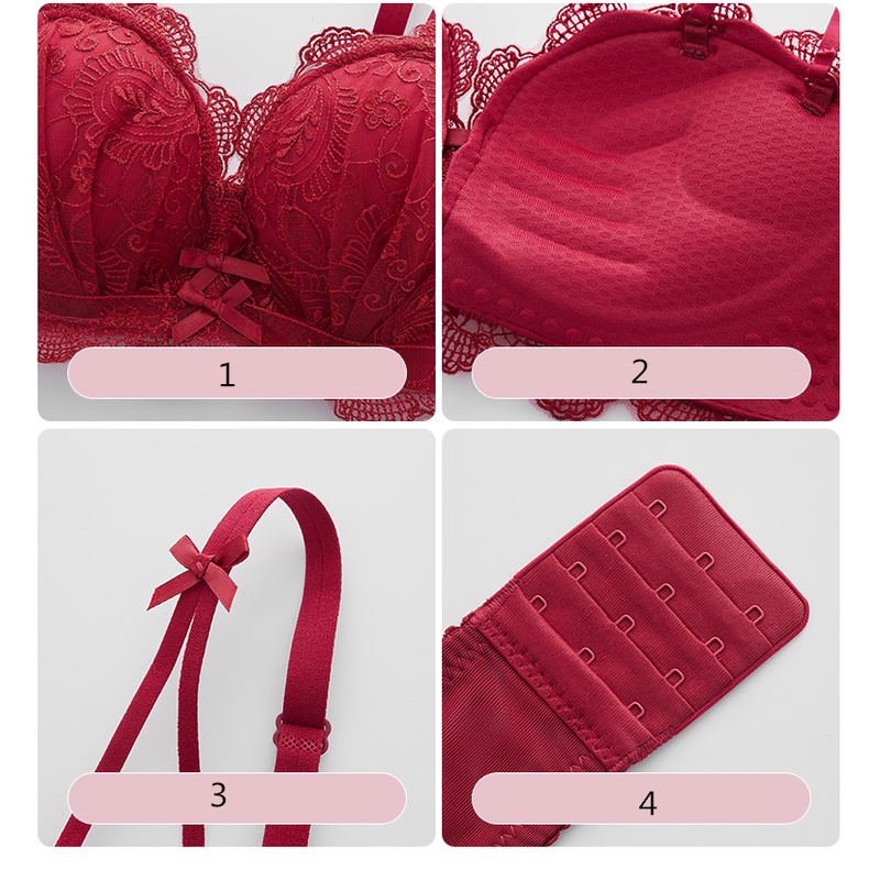 1 Set Áo Lót Nâng Ngực 3 Màu+Quần Lót Mềm Mại Thoải Mái Quyến Rũ Cho Nữ 3/4 Cup 32-38AB | BigBuy360 - bigbuy360.vn