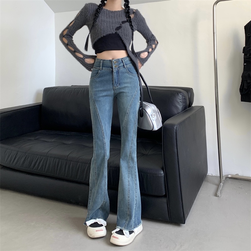 Quần Jeans Nữ Lưng Cao Ống Đứng Thời Trang