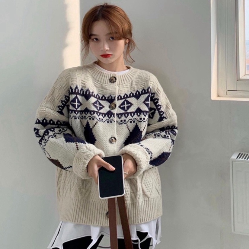 Cardigan Len Taobao Nữ, Áo Khoác Cardigan Len Kiểu Hàn Chất Đẹp Dày Dặn Hàng Quảng Châu Hot trend