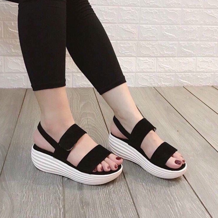 Sandal quai nỉ 2 cầu đế trắng cao siêu nhẹ - 4P