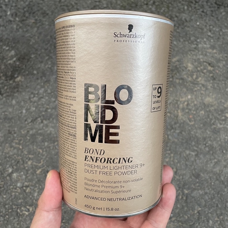 Bột tẩy nâng nền sáng tóc 9 cấp độ Blond me Premium Lightener 9+ Dust Free Powder Schwarzkopf 450g