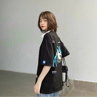 Áo from rộng click đen