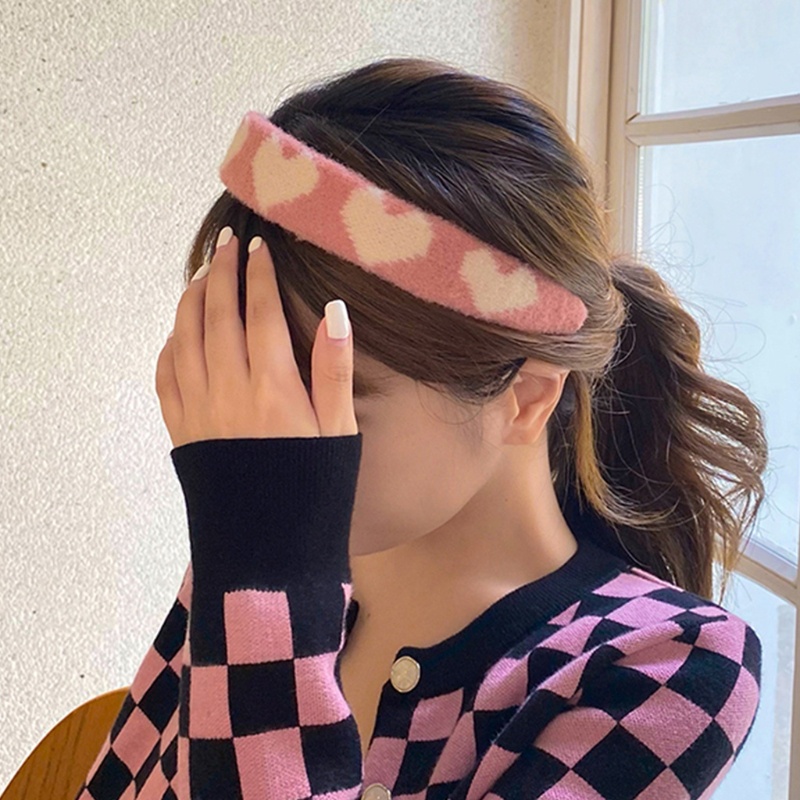 Flgo Băng Đô Cài Tóc Rửa Mặt Họa Tiết Trái Tim Nhiều Màu Sắc Phong Cách Ngọt Ngào