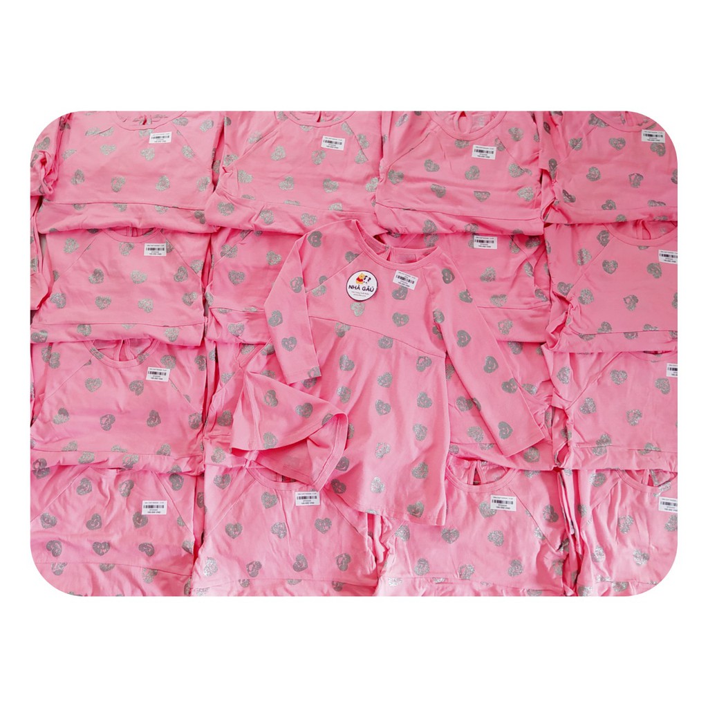 Đầm hồng hình trái tim cười bé gái Pink heart smile dress GAP NG0328