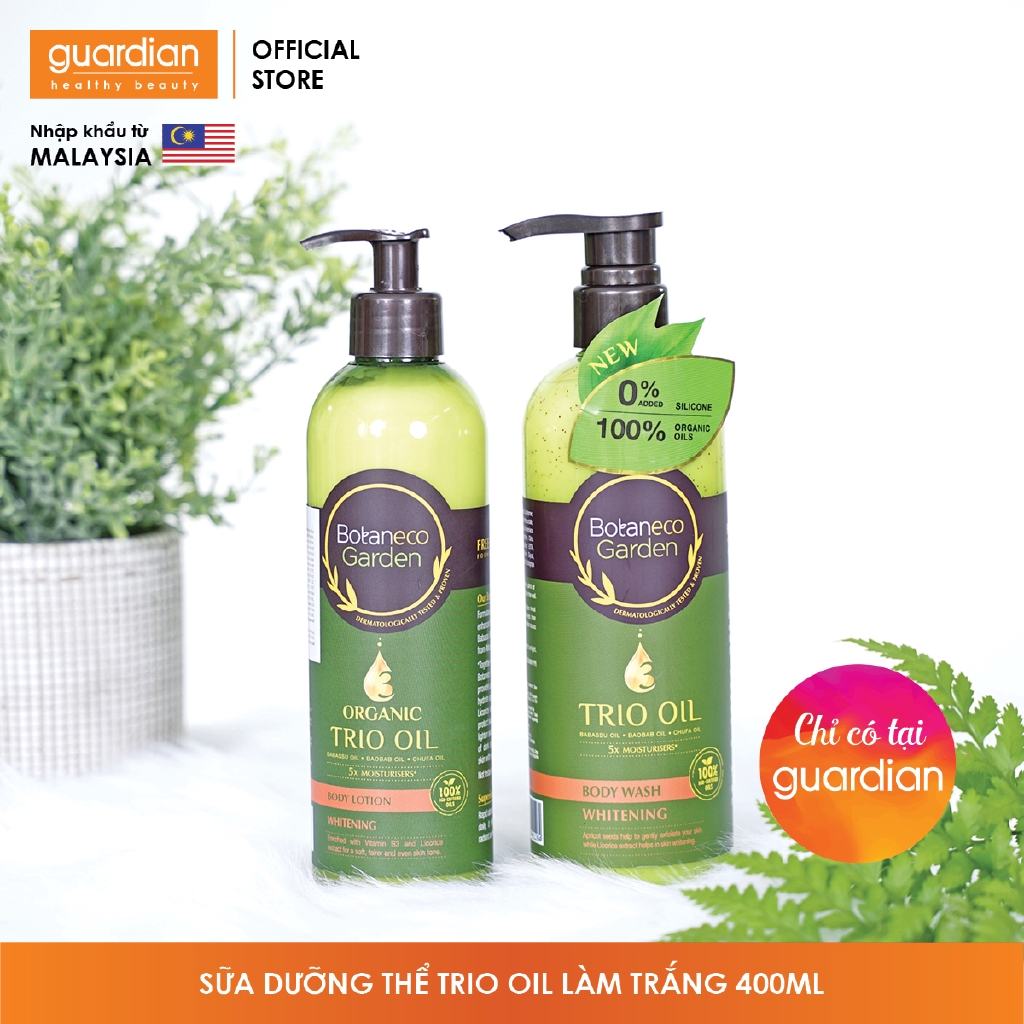 Sữa dưỡng thể Botaneco Garden Organic Trio Oil làm trắng sáng 400ml | BigBuy360 - bigbuy360.vn