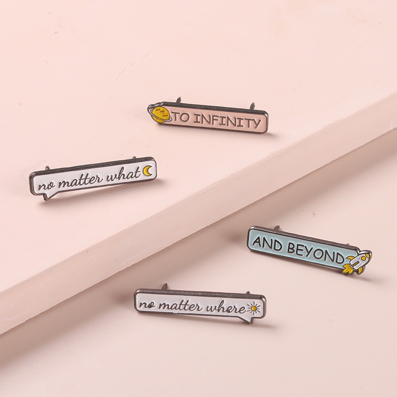 Ghim cài áo QIHE JEWELRY họa tiết chữ Beyond/hình cá voi độc đáo