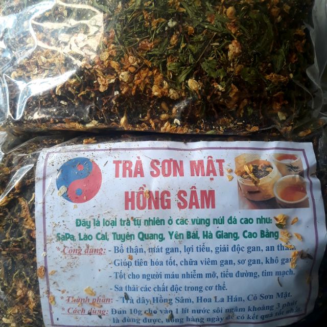 Trà sơn mật hồng sâm ( gói 1kg nhiều cỏ ngọt và hoa)