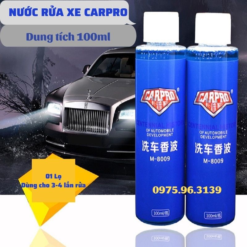 NƯỚC RỬA XE ÔTÔ XE MÁY CARPRO 100ml, Dung Dịch Rửa Xe Đậm Đặc 3 IN 1, Làm sạch,Tráng men làm bóng và Bảo vệ Môi trường