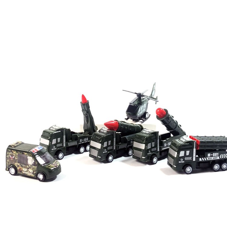Bộ 6 xe ô tô đồ chơi mô hình xây dựng - quân sự - Bộ đồ chơi sưu tập cho bé