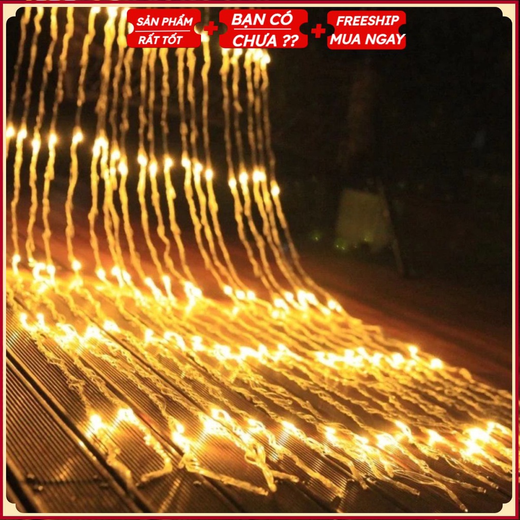 PVN40133 Bộ Đèn Led Trang Trí Thả Mành Kiểu Mưa Rơi Thác Nước 10 Sợi 2m .