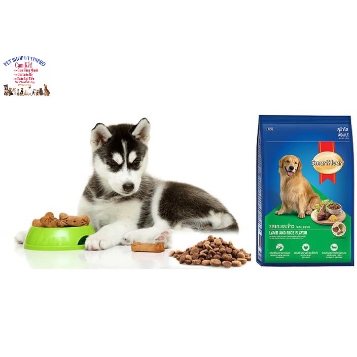Thức ăn hạt cho Chó Smartheart Adult Lamb and Rice Flavor Vị Cừu và Gạo Gói 1.5kg Dinh dưỡng hoàn chỉnh Tốt cho tiêu hóa