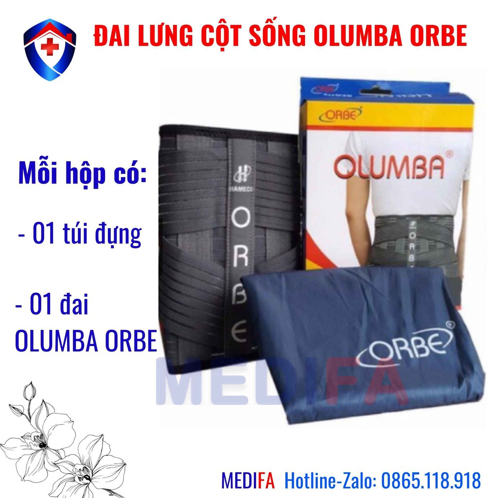 Đai bảo vệ cột sống thắt lưng cao cấp Olumba Orbe, hỗ trợ người thoát vị, thoái hóa, loãng xương, đau lưng