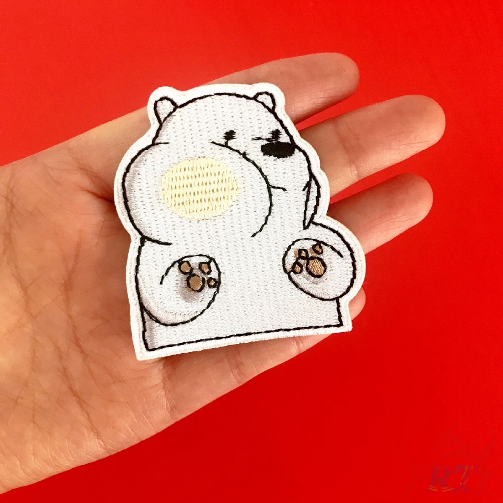 Sticker ủi thêu hình gấu trúc dễ thương