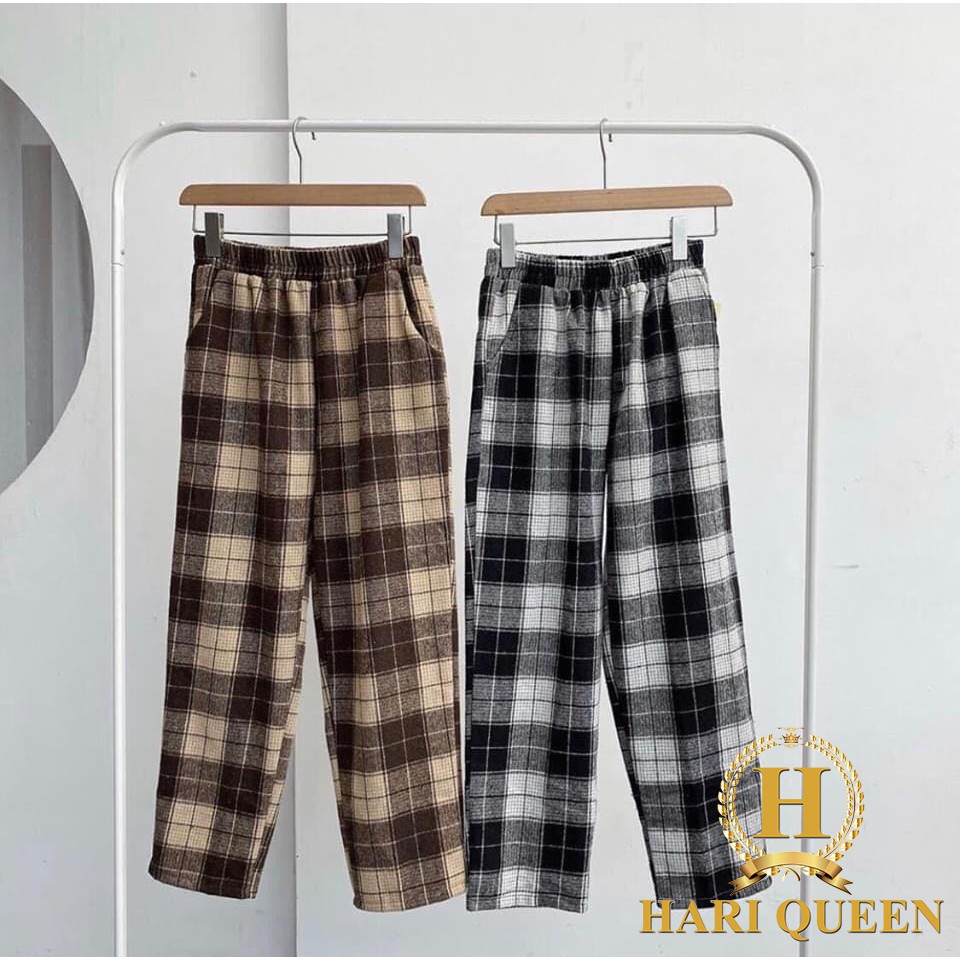Quần kẻ thô ống rộng NTA0620