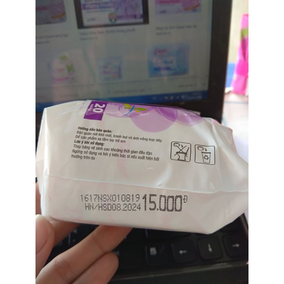 Combo 6 gói băng vệ sinh Diana hàng ngày kháng khuẩn gói 20 miếng