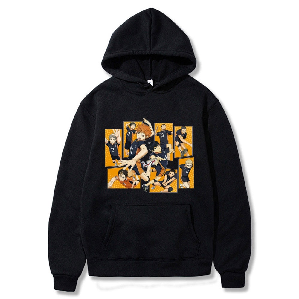 Bán Chạy Áo Hoodie Vải Cotton Chui Đầu Cỡ Lớn In Hình Anime Haikyuu Karasuno High School Hinata Shyouyou Kageyama Tobio Làm Quà Sinh Nhật Cho Nam