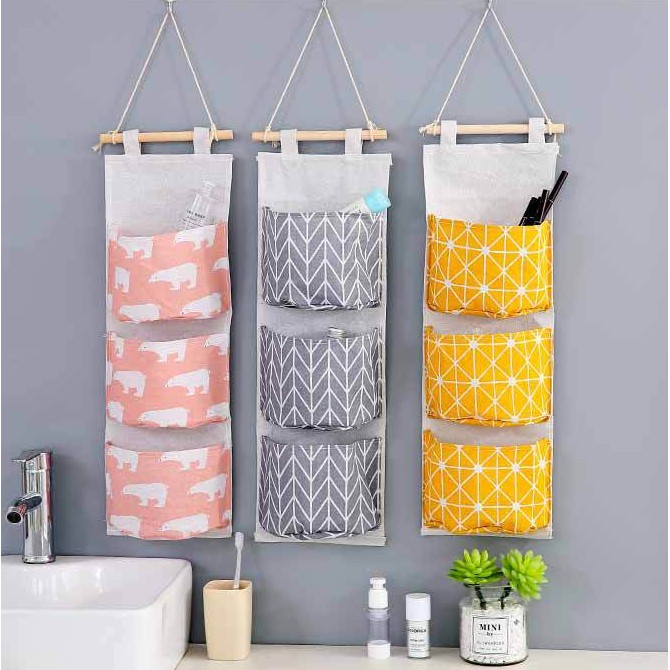 Túi đựng đồ treo tường ba ngăn tiện lợi