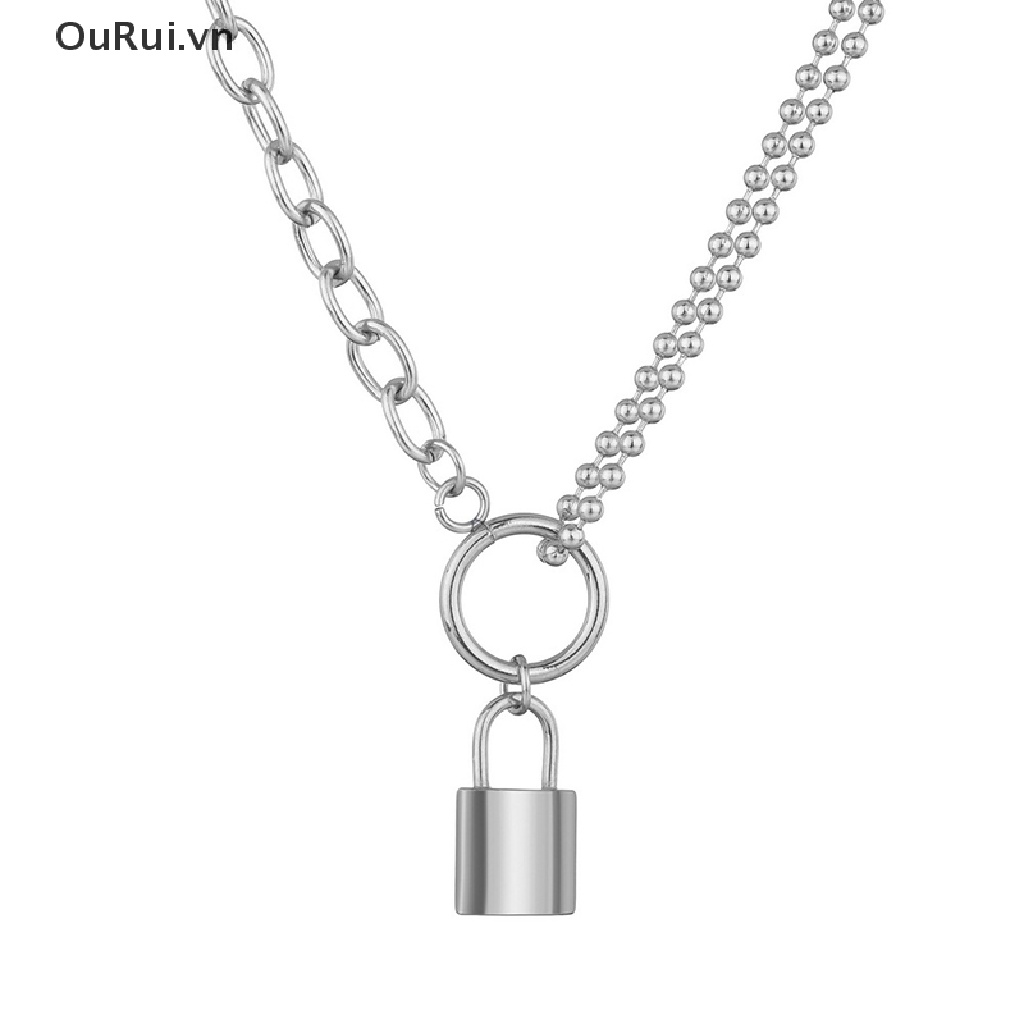 Vòng cổ Mặt Tròn Bằng Thép Không Gỉ Phong Cách Punk Cá Tính Cho Nam Nữ