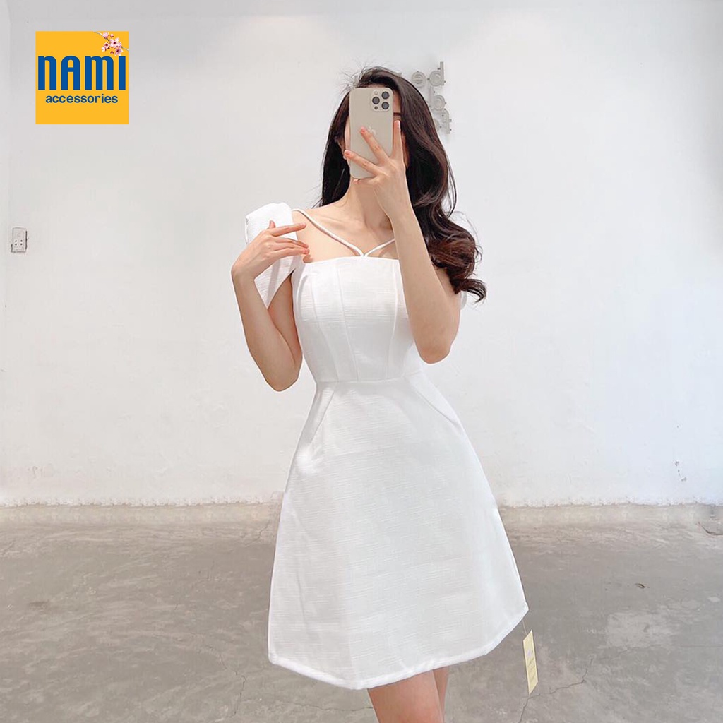 Đầm xoè chéo dây dáng ngắn lên form xinh xắn dễ thương kèm dáng tay lạ mắt tinh tế - ATNU029