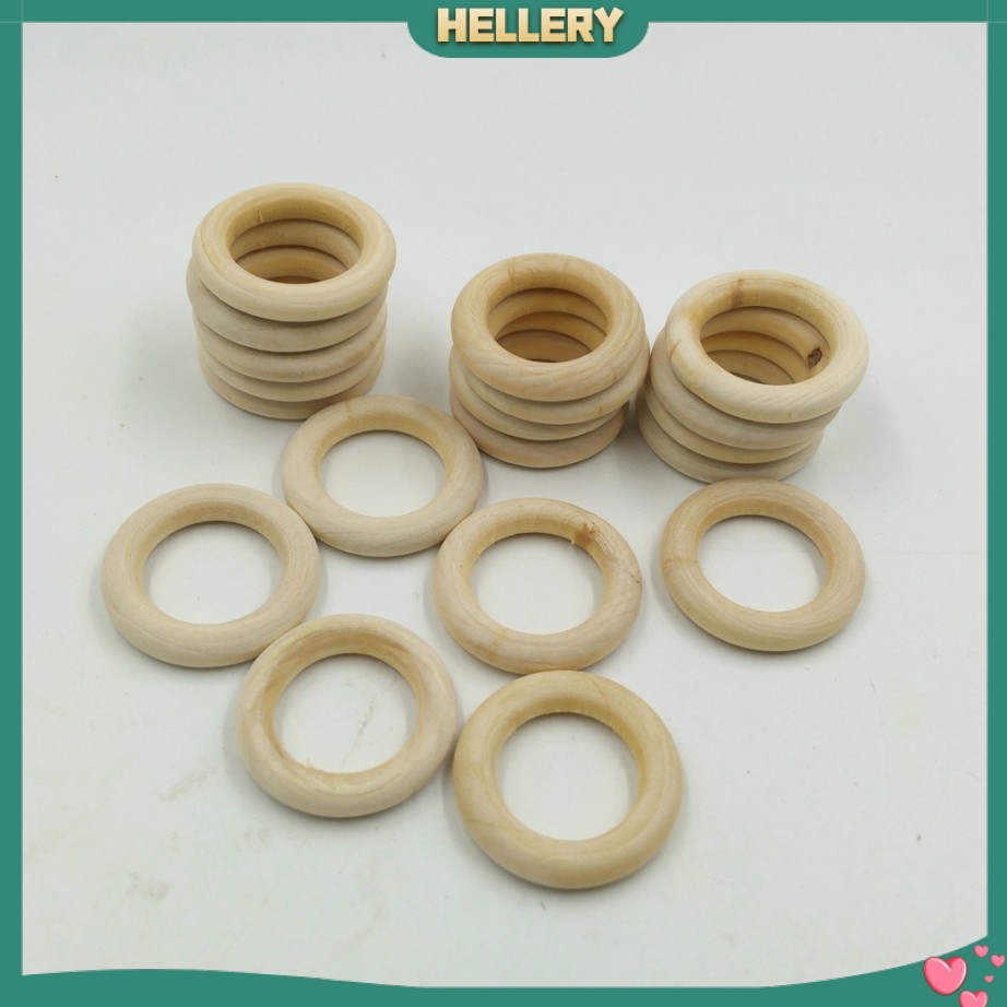 Bộ 20 Vòng Gỗ Tự Nhiên Dùng Làm Vòng Tay / Vòng cổ Cho Bé DIY