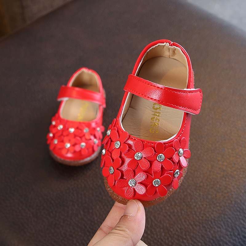 Giày búp bê tập đi hoa da mềm cho bé cực xinh Quảng Châu mã 8812