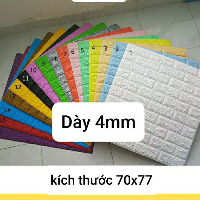 Xốp Dán Tường 3D Khổ 70x77CM Chống Ẩm Giá Rẻ