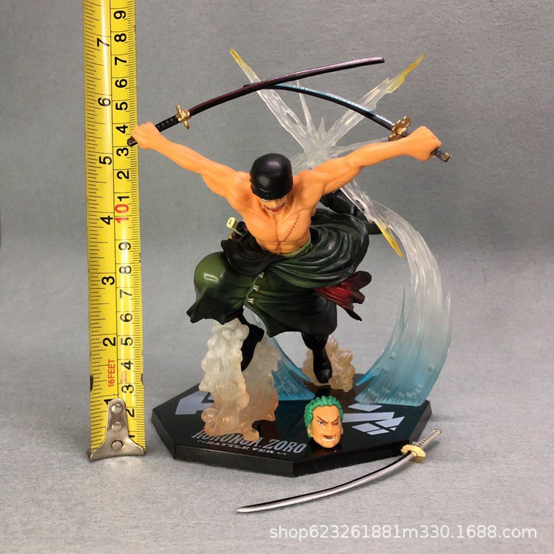 Tượng mô hình Zoro tam kiếm Tượng trang trí, trưng bày bàn làm việc trong One Piece