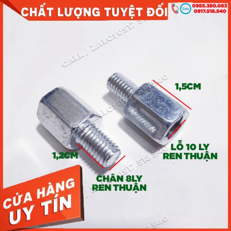Ốc chuyển ren chân gương kiếng - ốc nâng chân gương sh và các loại xe ( giá 1 chiếc ) Sản Phẩm Chuẩn Như Hình