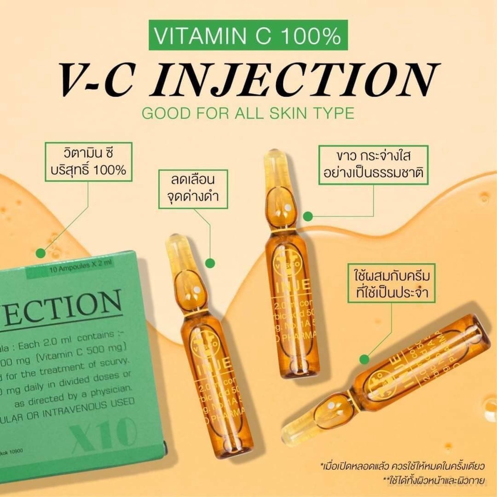 1 Ống ƙích trắŉg vıtamın C ıoo% VC-Injection Thái Lan
