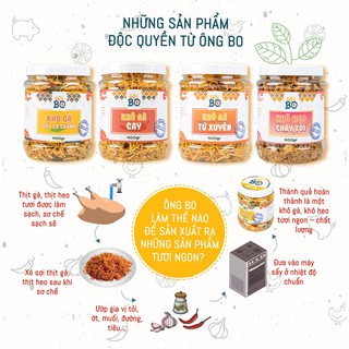 Combo 10 hũ Khô gà Ông Bo 100g nhiều vị