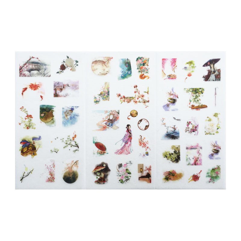 Bộ 6 Tấm Sticker Giấy Trang Trí Cổ Trang Ver.1