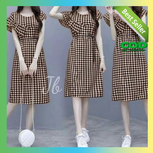 Đầm Cotton Màu Nâu Sữa Phong Cách Hàn Quốc Thời Trang Cho Tuổi Teen