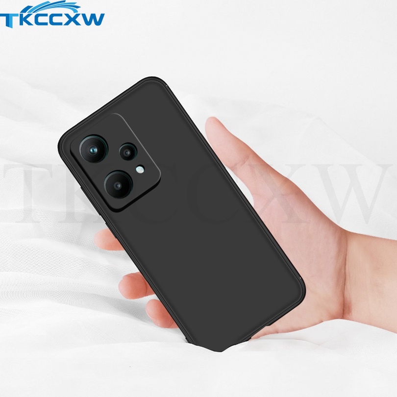 Ốp Điện Thoại Silicon Mềm Nhám Màu Đen Siêu Mỏng Cho Realme 8i 9i Q3S Q3t C35 9 Pro+ GT2 GT Neo 3 2 2T V25 Narzo 50