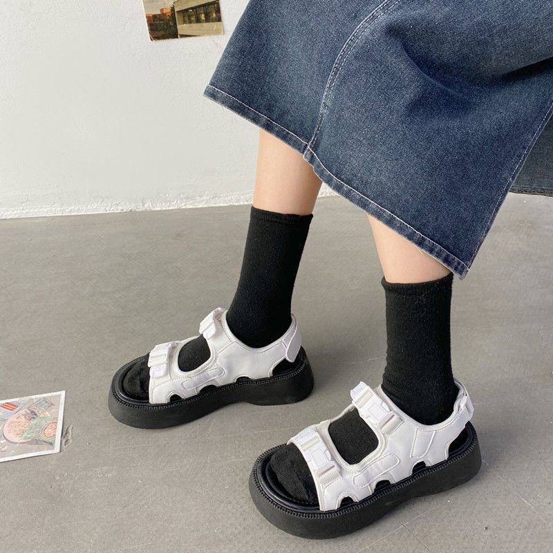 Dép Sandal quai ngang đế độn siêu đẹp phong cách Ulzzang