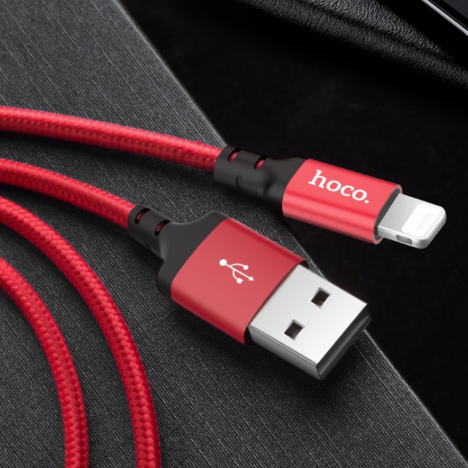 cáp sạc nhanh ⚡CHÍNH HÃNG⚡ Cáp sạc iphone HOCO LIGHTNING X14 được gia công bằng hợp kim nhôm chắc chắn