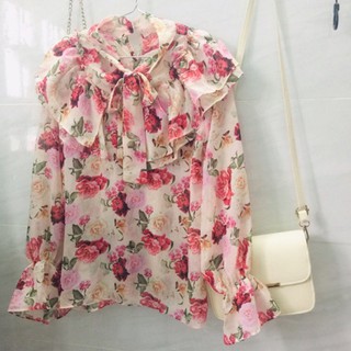 Áo voan hoa hồng siêu xinh