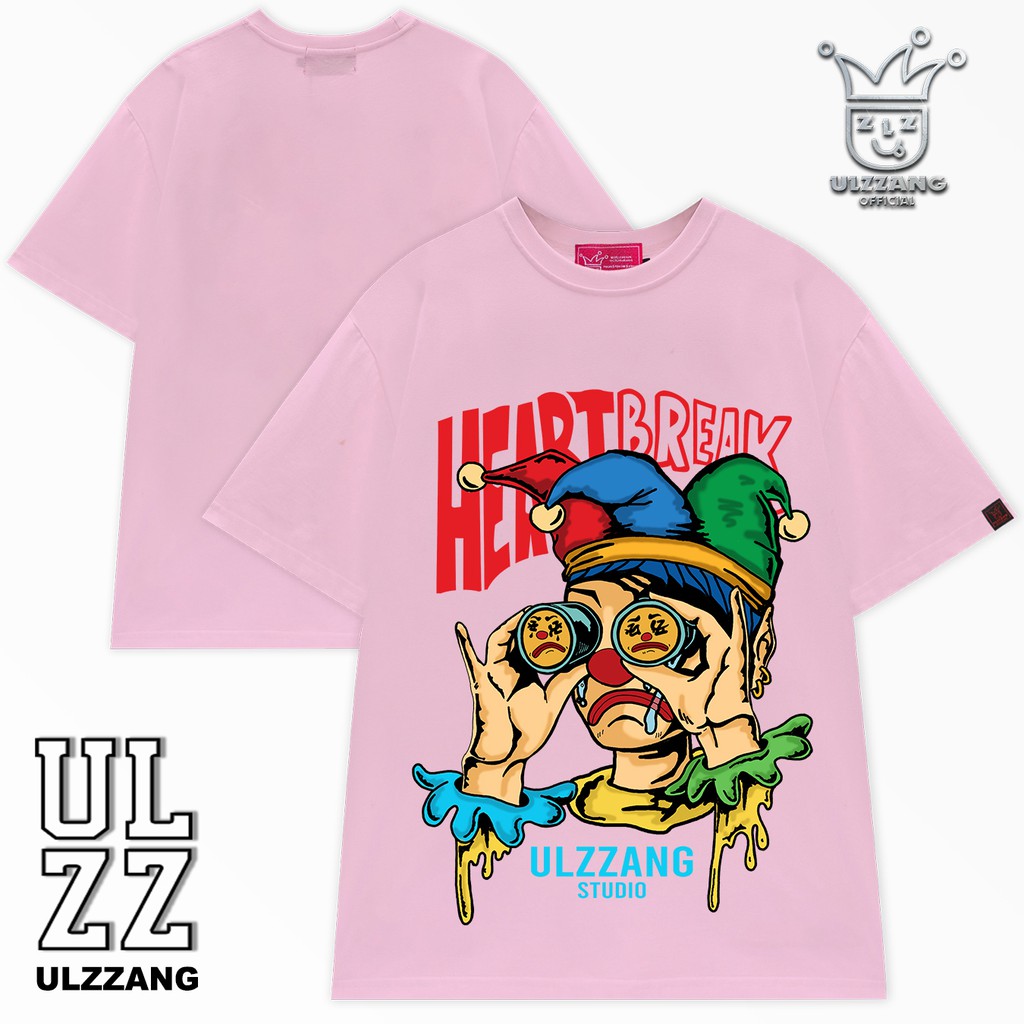 Áo thun local brand ULZZ ulzzang heart break dáng unisex tay lỡ U-18