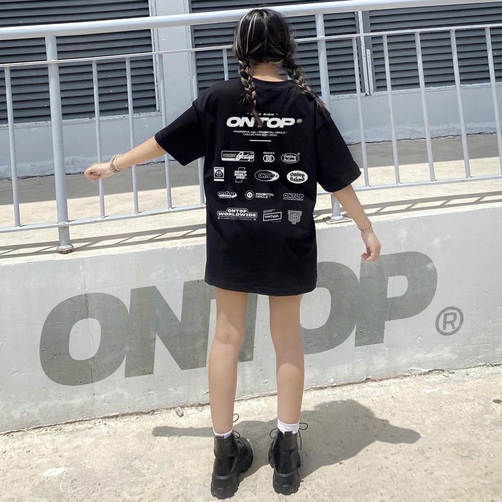 Áo thun local brand nam nữ form rộng tay lỡ ONTOP - New Sign Tee O19-T4